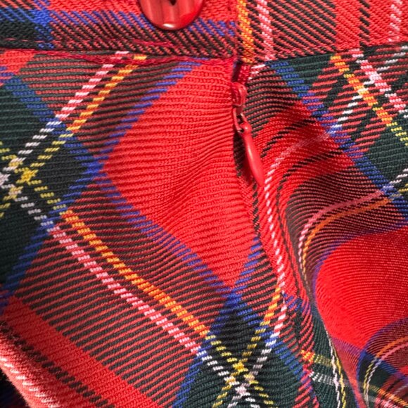 Vintage Red Plaid Maxi Skirt - Size M - Picture 5 of 9